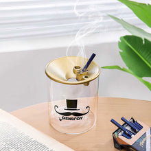 Load image into Gallery viewer, Ashtray Personal Household Trendy Windproof Nordic Living Room Prevent Fly Ash Funnel Glass Ashtray