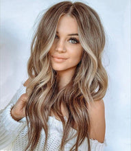 Load image into Gallery viewer, Women Wigwig Gradient Long Curly Hair Rose Net Head Cover W118