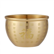 Lade das Bild in den Galerie-Viewer, Ashtray Copper Cylinder Baifu Cylinder Tea Container Relief Cornucopia Office Creative Decoration