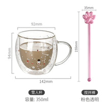 Lade das Bild in den Galerie-Viewer, Xmax Christmas Cup Gift Mingshangde Double-Layer Glass Cute Good-looking Milk Coffee