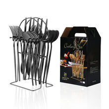 Lade das Bild in den Galerie-Viewer, 304 Stainless Steel Flatware Sets Knife, Fork and Spoon 24-Piece Set