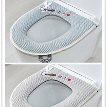Load image into Gallery viewer, 3pcs soft Toilet Seat Cover Pads Summer Linen Four Seasons Zipper