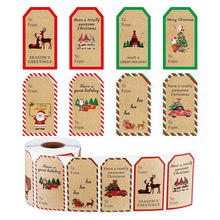 Lade das Bild in den Galerie-Viewer, 2x300pcs Rectangular Black And White Plaid Merry Christmas Christmas Sticker Gift Label tape