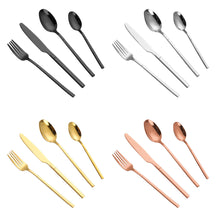 Lade das Bild in den Galerie-Viewer, 304 Stainless Steel Flatware Sets Western Food/Steak Knife Fork Spoon Four Components 24pcs