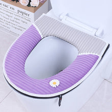 Load image into Gallery viewer, 3pcs Toilet Seat Cover Pads Cushion Cushion Comfortable Zipper Thickening Closestool Cushion Velcro Fastener