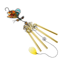 Load image into Gallery viewer, 3D Butterfly Wrought Iron Glass Painted Wind Chimes Home Decoration