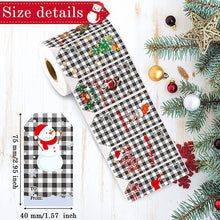 Lade das Bild in den Galerie-Viewer, 2x300pcs Rectangular Black And White Plaid Merry Christmas Christmas Sticker Gift Label tape
