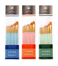 Load image into Gallery viewer, 10pcs  Gold Nylon Hair Brush  Watercolor Brush