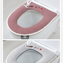 Load image into Gallery viewer, 3pcs soft Toilet Seat Cover Pads Summer Linen Four Seasons Zipper