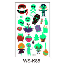 Lade das Bild in den Galerie-Viewer, 20PCs Eco-friendly Non-Toxic Children Cartoon Luminous Tattoo Stickers Halloween Carnival Party