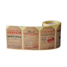 Lade das Bild in den Galerie-Viewer, 200pcs 6 Designs Square Kraft Paper Merry Christmas Christmas Stickers tape