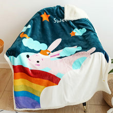 Load image into Gallery viewer, Berber Fleece Blanket Air Conditioning Blanket Sofa Blanket Thickened Children's Double-Layer Flannel