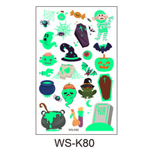 Lade das Bild in den Galerie-Viewer, 20PCs Eco-friendly Non-Toxic Children Cartoon Luminous Tattoo Stickers Halloween Carnival Party