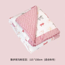 Lade das Bild in den Galerie-Viewer, Baby Autumn and Winter Thickening Cover Blanket Baby Quilt Men and Women Baby Blanket Bubble Velvet