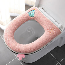 Load image into Gallery viewer, 3pcs Toilet Seat Cover Pads Zipper Household Winter Thicker Washer Waterproof Plush