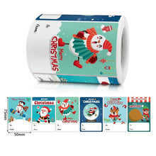Load image into Gallery viewer, 2x500pcs Christmas Xmas Santa Claus Snowman Merry Christmas Design Rectangular Christmas Stickers tape