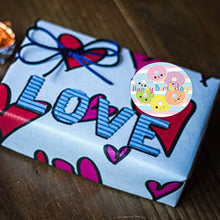 Load image into Gallery viewer, 2x500pcs Xmas Christmas Stickers Roll Label Colorful Donut Happy Birthday Birthday Thanks