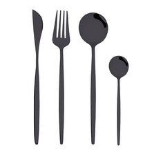 Lade das Bild in den Galerie-Viewer, 304 Stainless Steel Flatware Sets 4 Pcs/set Bright Gold-Plated Tableware Steak Knife and Fork Spoon