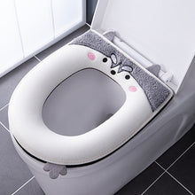 Load image into Gallery viewer, 3pcs Toilet Seat Cover Pads Household Winter Plush Thicker Zipper Waterproof Cute