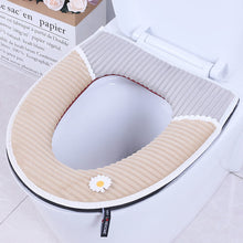 Load image into Gallery viewer, 3pcs Toilet Seat Cover Pads Home Cushion Comfortable Zipper Thickening Velcro Fastener