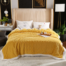 Lade das Bild in den Galerie-Viewer, Taffon Cashmere Thickened Autumn and Winter Air Conditioning Blanket Jacquard Comfortable Cotton Velvet Cover Blanket