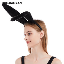 Lade das Bild in den Galerie-Viewer, 2x Halloween Xmas Christmas Gifts Decoration European and American New Soft Flannel Cat Rabbit Ears Hair Hoop