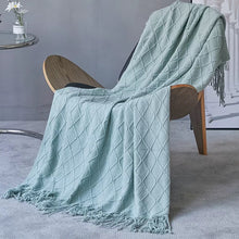 Lade das Bild in den Galerie-Viewer, Diamond Sofa Cover Cover Blanket Bed Blanket Knitted Blanket Air Conditioning Blanket Tassel Nap Blanket Blanket