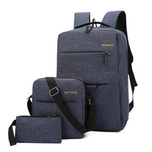 Load image into Gallery viewer, Backpack Men's Business Fixed Logo Casual Fashion Three-Piece Set Large Capacity Schoolbag
