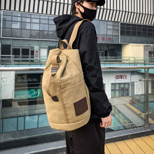 Lade das Bild in den Galerie-Viewer, Backpack travel Men Women Outdoor Travel Sports Water Bucket Trend Canvas School shoulder bag