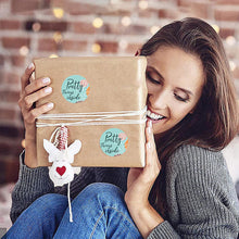 Load image into Gallery viewer, 2x500pcs Xmas Christmas Stickers Roll Label Blue Pretty Things inside Gift Self-Adhesive s