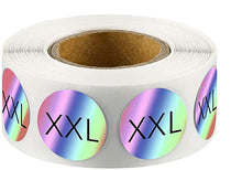 Lade das Bild in den Galerie-Viewer, 2x500pcs Christmas Xmas Clothes Shoes and Hats Socks S M L XL XXL XXXL Laser Size Label Sticker tape