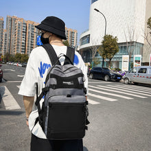 Lade das Bild in den Galerie-Viewer, 2022 Korean Style Dark Harajuku Large Capacity Casual Backpack Street Fashion Cool Design Sense College Students' Backpack Men