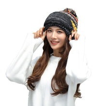 Lade das Bild in den Galerie-Viewer, Warm Winter Knit Beanie Hats Woolen Cap Women's Autumn and Winter Korean Style Outdoor Mask Scarf Unisex