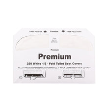 Load image into Gallery viewer, 3pcs Water-Soluble Paper Toilet Seat Cover Disposable Toilet Mat Household 1/2 Fold Wood Pulp 250 Sheets Toilet Seat Paper
