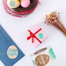 Load image into Gallery viewer, 2x500pcs Xmas Christmas Stickers Roll Label 6 Colors Rabbit Eggs Happy Easter Day Gift