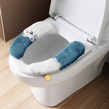 Load image into Gallery viewer, 3pcs Toilet Seat Cover Pads Happy Day Autumn and Winter Plush Household Waterproof Washable Paste Ring