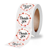 Load image into Gallery viewer, 2x500pcs Xmas Christmas Stickers Roll Label -up Thank You Pink Love Sealing Envelope Tape