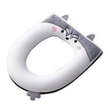 Load image into Gallery viewer, 3pcs Toilet Seat Cover Pads Household Winter Plush Thicker Zipper Waterproof Cute