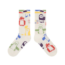 Load image into Gallery viewer, 3 Pairs Trendy Cute Adult Women's Socks Autumn Winter Cotton Cartoon Penguin Tube Socks