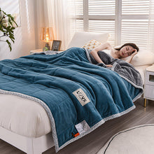 Load image into Gallery viewer, Milk Fiber Babe Cashmere AB Three-Layer Blanket Composite Blanket Thickened Bedroom Blanket