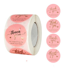 Lade das Bild in den Galerie-Viewer, 2x500pcs Christmas Xmas 4 Design Reel Pink Blue Thank You Sticker Gift Sealing Label tape
