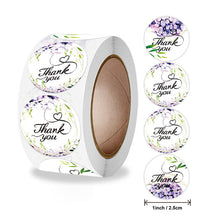 Load image into Gallery viewer, 2x500pcs Xmas Christmas Stickers Roll Label 4 Design Floral Thank You Gift Decoration Letter Seal