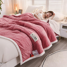 Load image into Gallery viewer, Milk Fiber Babe Cashmere AB Three-Layer Blanket Composite Blanket Thickened Bedroom Blanket