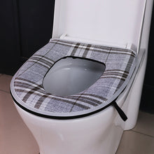 Load image into Gallery viewer, 3pcs Toilet Seat Cover Pads Linen Checks Ferrule Household Thicker Four Seasons Cushion