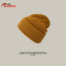 Load image into Gallery viewer, Warm Winter Knit Beanie Hats Japanese Style Simple Plaid Men's and Women's Cold Pullover Unisex