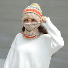 Lade das Bild in den Galerie-Viewer, Warm Winter Knit Beanie Hats Woolen Cap Women's Autumn and Winter Korean Style Outdoor Mask Scarf Unisex