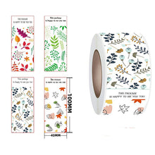 Lade das Bild in den Galerie-Viewer, 2x500pcs Christmas Xmas 200pcs 4 Designs Rectangle Sticker Sealing Paste Plant Flower Gift Box Packaging Label tape