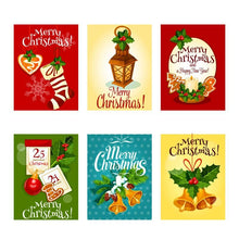 Load image into Gallery viewer, 2x500pcs Christmas Xmas Square 6 Pattern Christmas Tree Elk Merry Christmas Christmas Sticker Gift Label tape