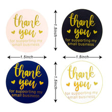 Load image into Gallery viewer, 2x500pcs Xmas Christmas Stickers Roll Label 4 Colors Bronzing Thank You Envelope Gift Packaging