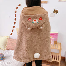 Load image into Gallery viewer, Autumn and Winter Thickened Lazy Shawl Cape Cartoon Nap Blanket Student Velvet Blanket